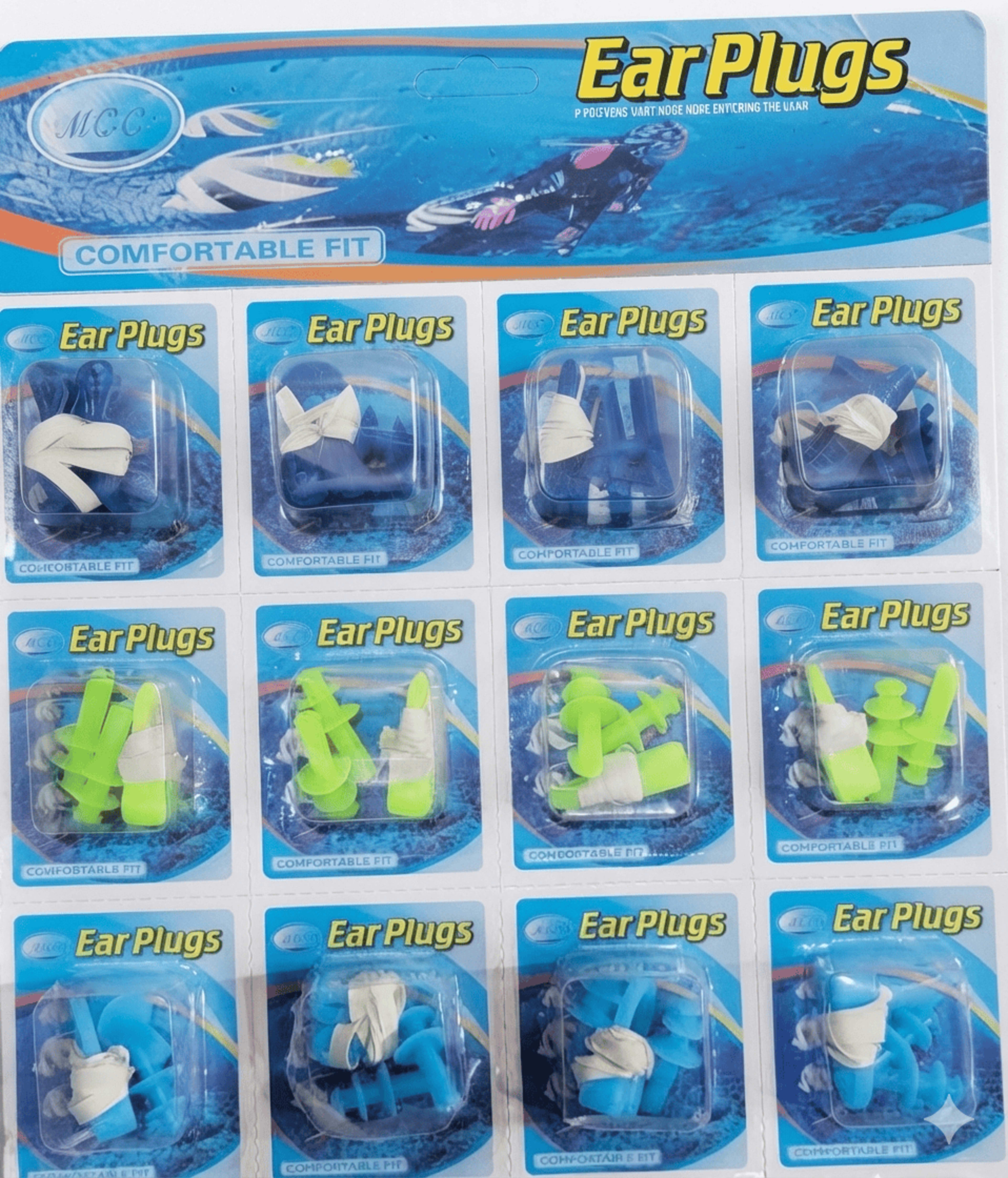 MCC Swimming Ear Plugs – 12 Pairs,