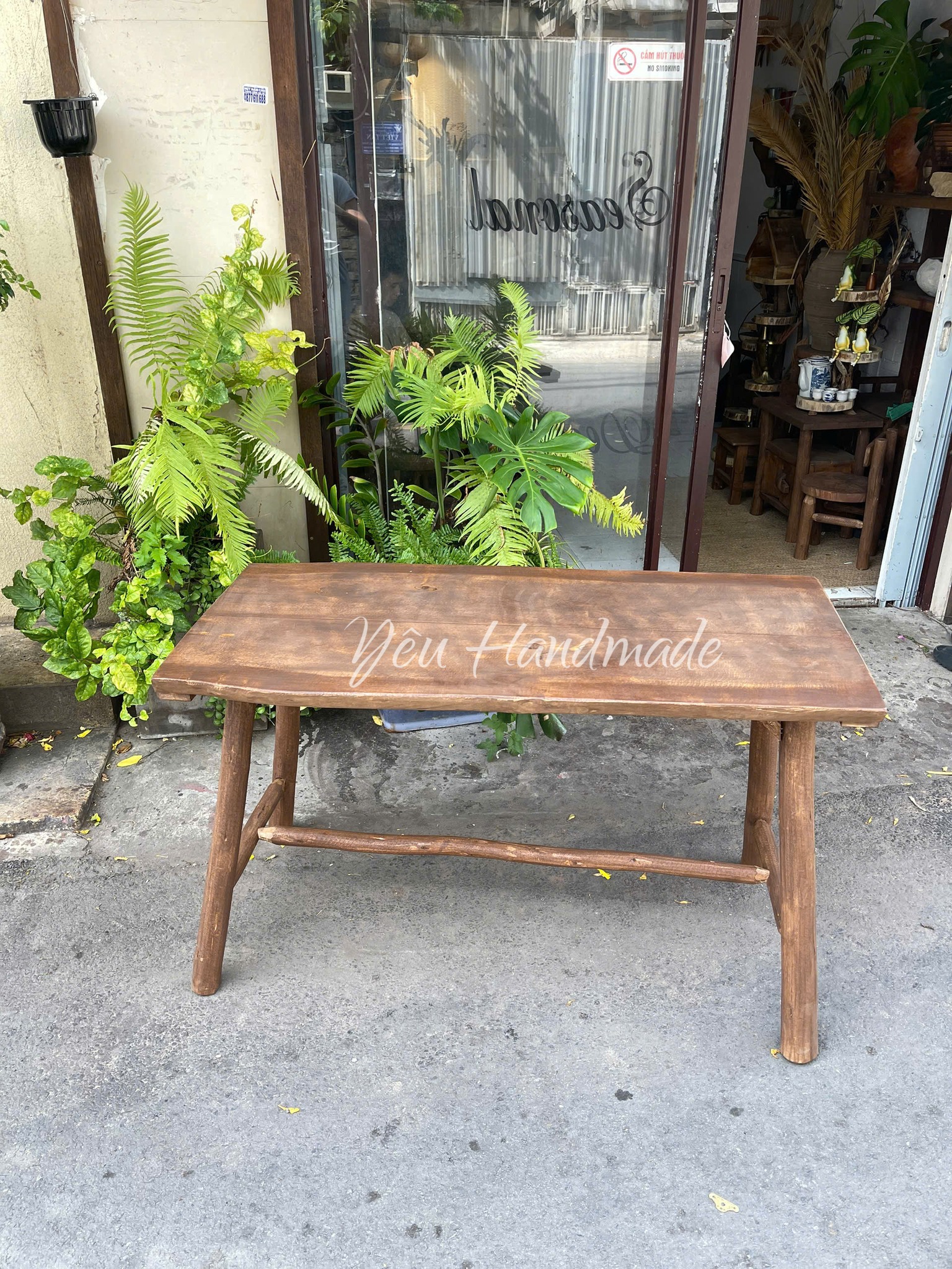 Bàn 1m2 Mặt Ván Gỗ Dày
