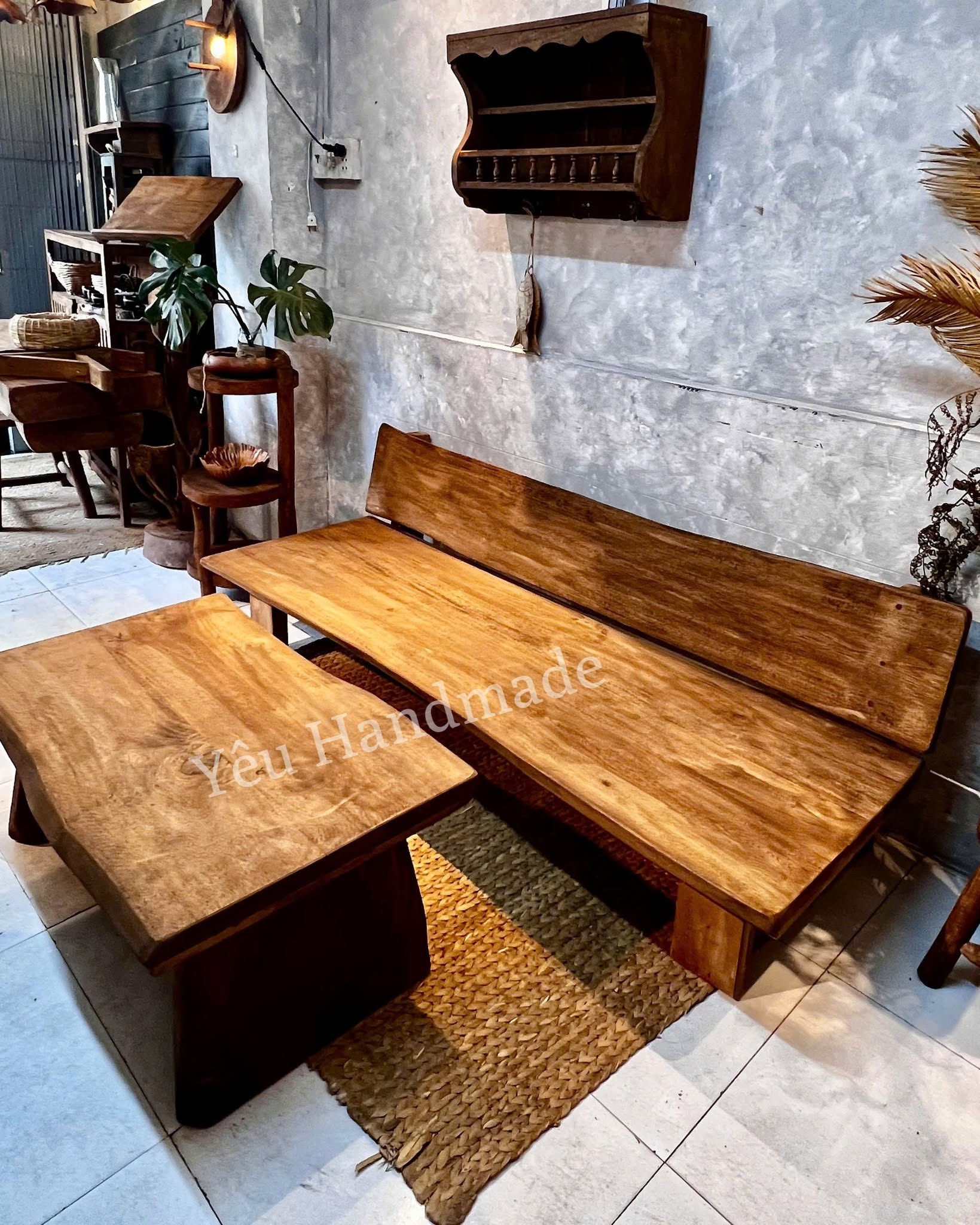 Ghế Bench Sofa Mặt Ván 1m8