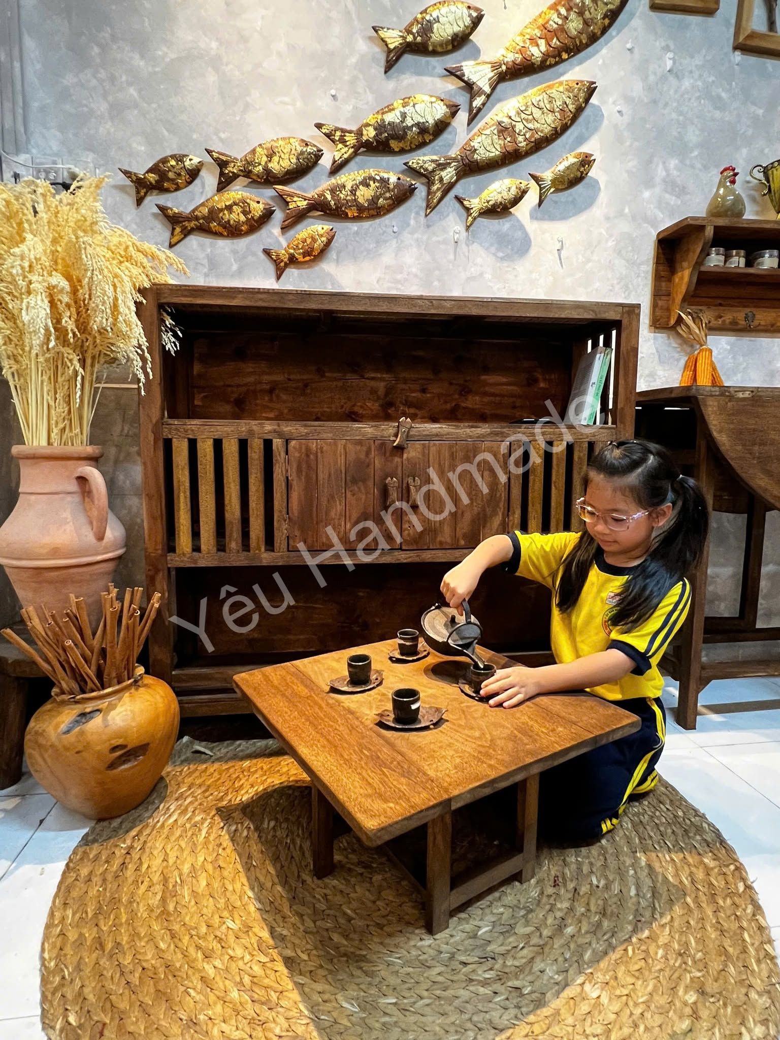 Bàn Trà Vuông Mặt Gấp