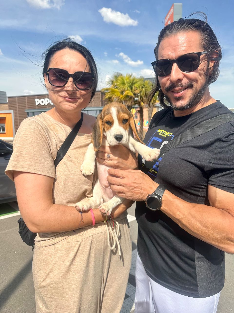 Cachorro con su familia
