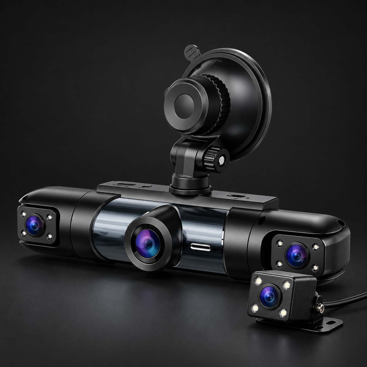Dashcam për makinë me 4 kamera