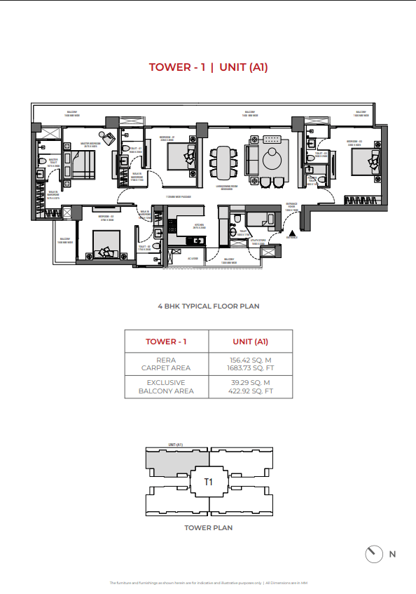 4BHK Apartment floor plan