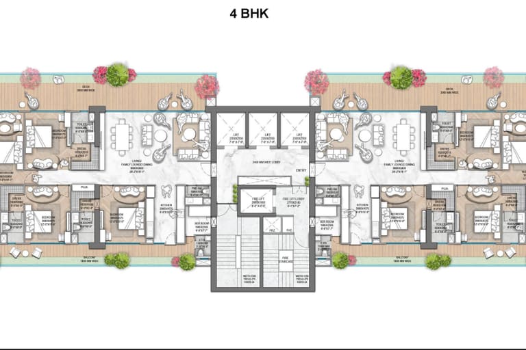 4BHK Apartment floor plan