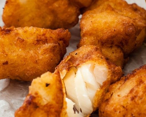 Kibbeling (25%) met Aardappelpuree en Spinazie a la creme