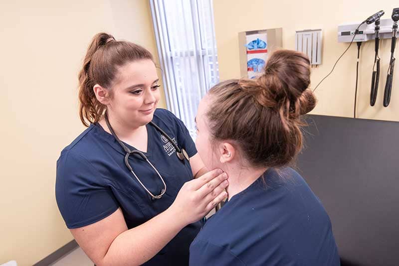 nursing students in skills lab