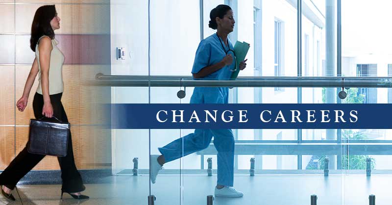 Change careers - transition from woman walking to nurse running