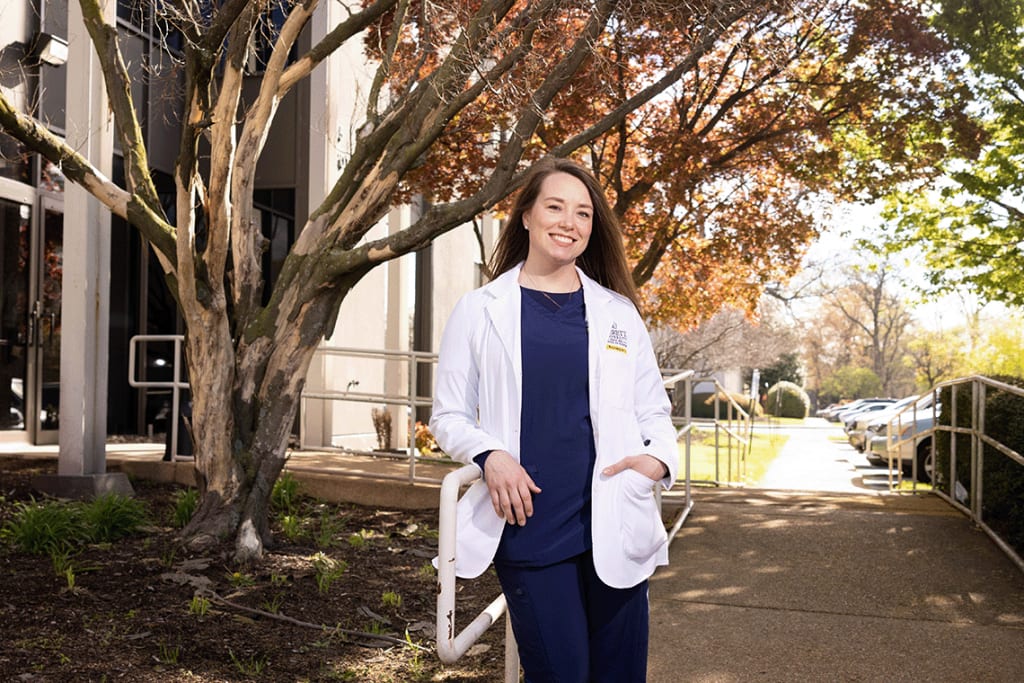 Averett ABSN student smiling and standing outside