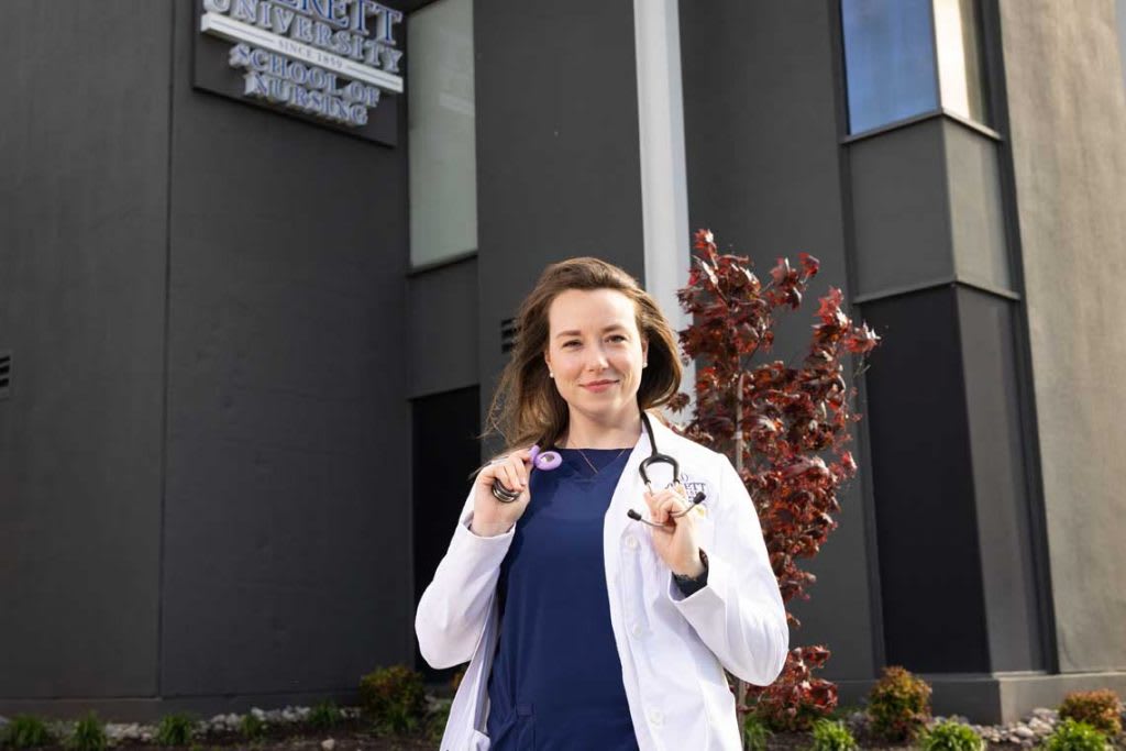 Averett ABSN student standing outside