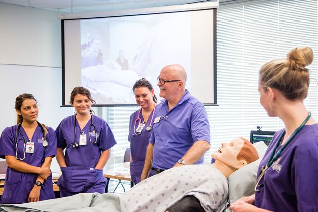 Concordia Texas nursing instructor with class