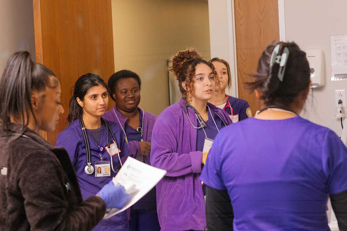 CTX nursing students collaborating in room