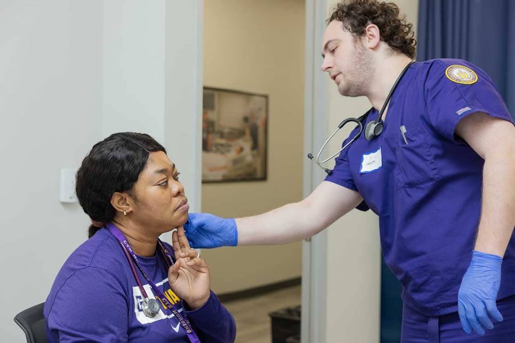 nursing students practicing clinical skills