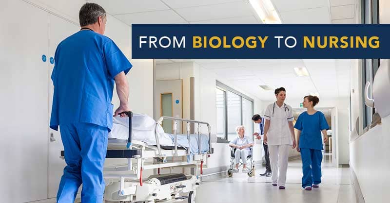 From biology to nursing - nurses walking in hospital hallway