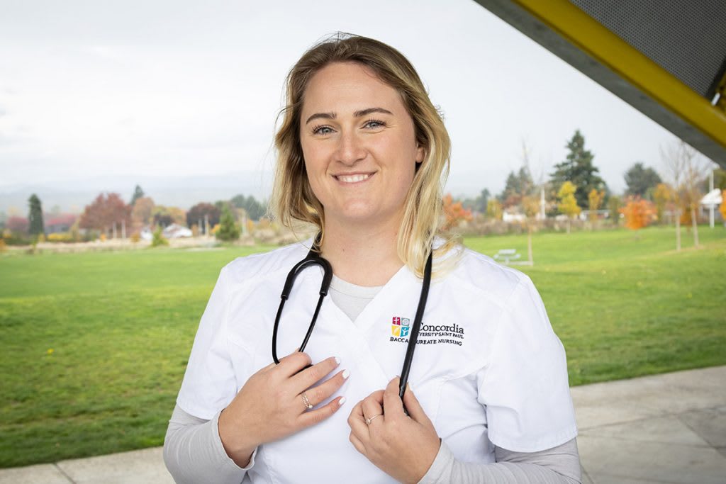 CSP nursing student standing outside