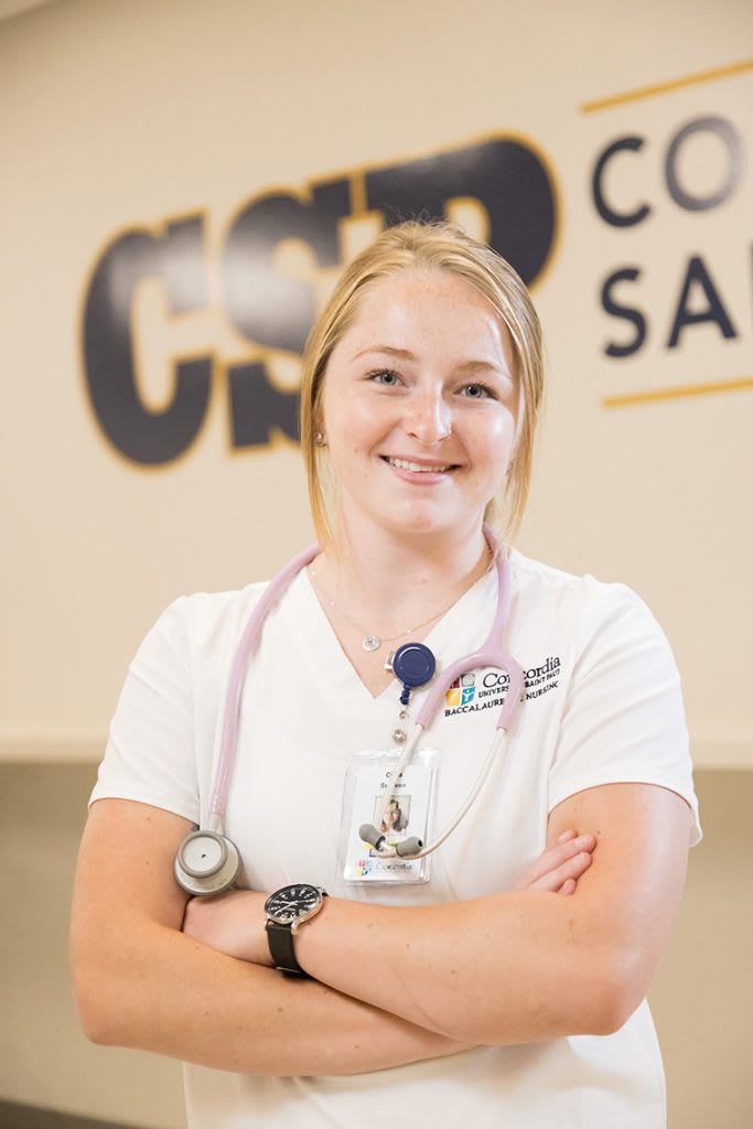 CSP nursing student standing smiling at camera