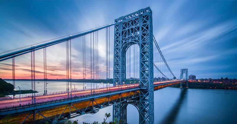 sunset on a bridge