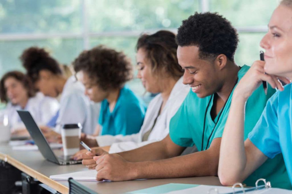 nursing students in class