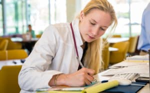 ABSN student studying