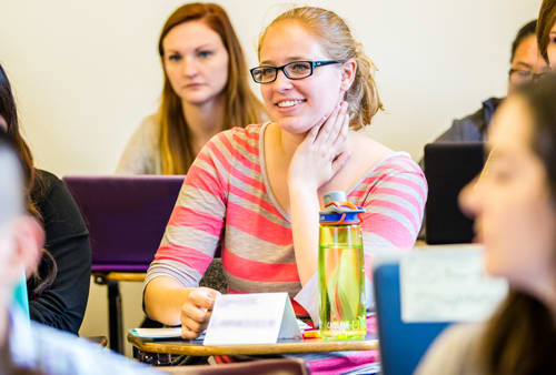 woman sitting in classroom