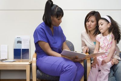 Nurse with patient