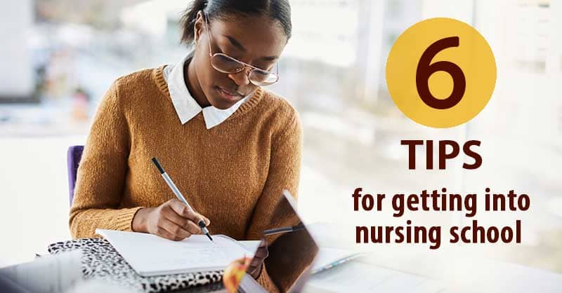 6 Tips for getting into nursing school - woman writing in notebook