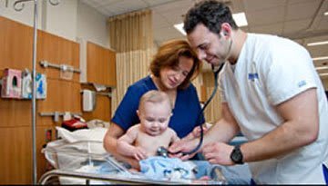nurse with infant patient