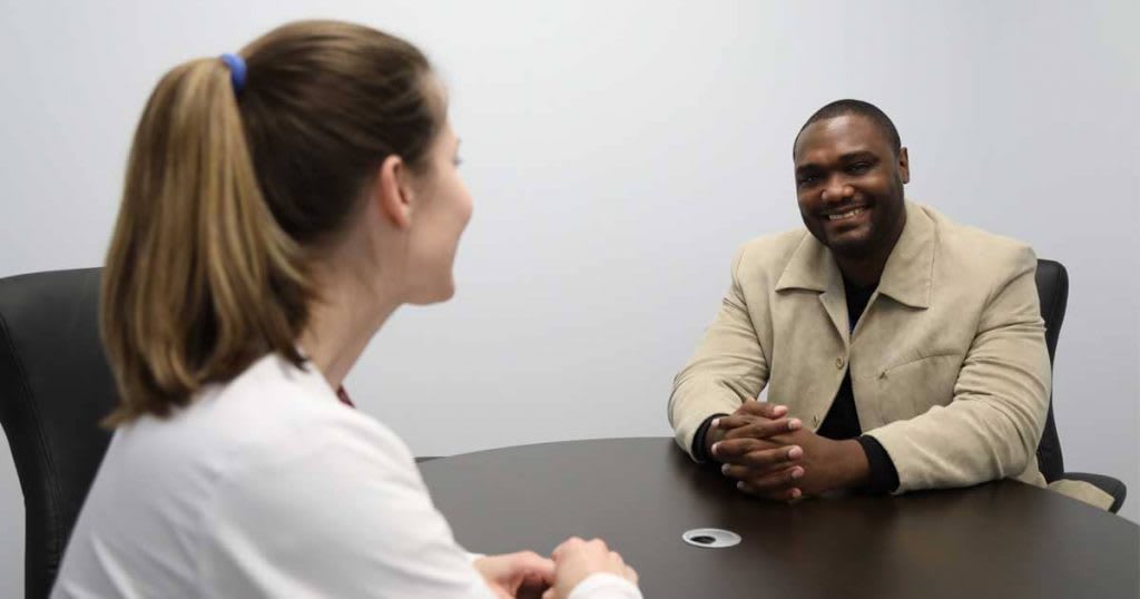 nursing student with Admissions representative