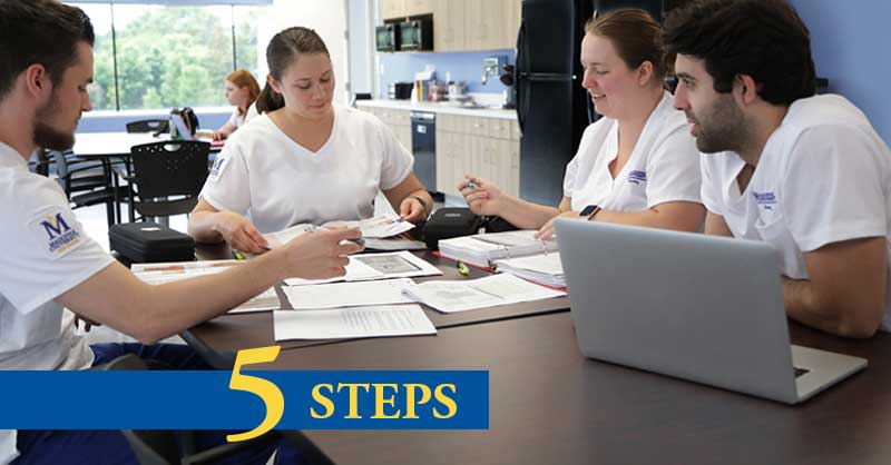 5 Steps - Madonna ABSN nursing students studying together