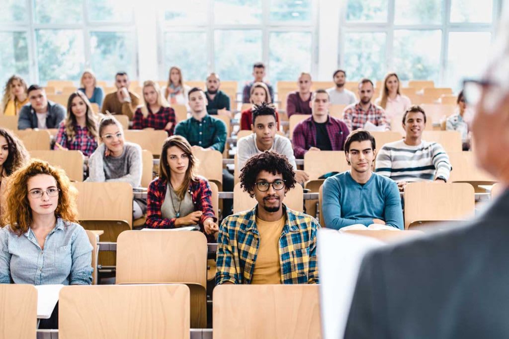 students sitting in a lecture room