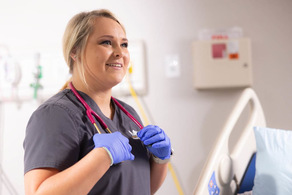 nursing student with stethoscope