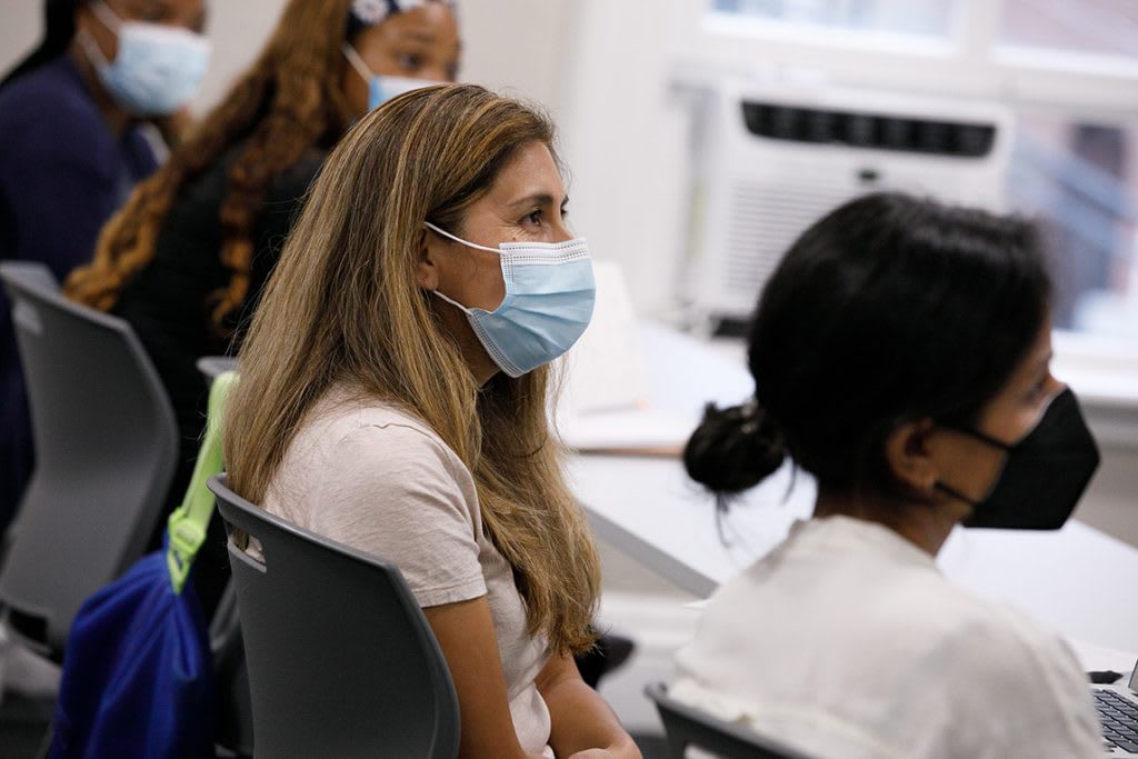 CMSV student in mask in class