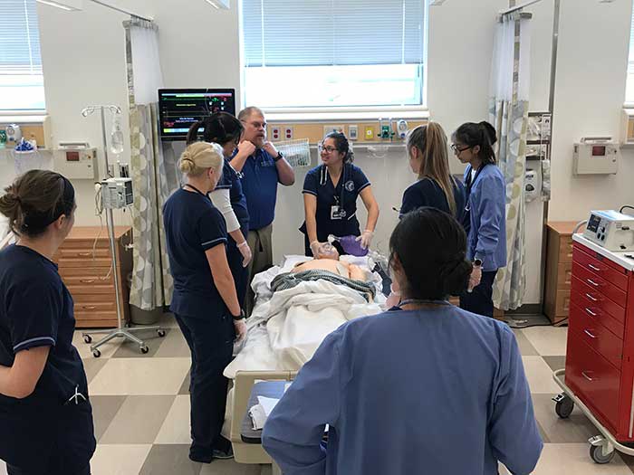 Nursing students in simulation lab