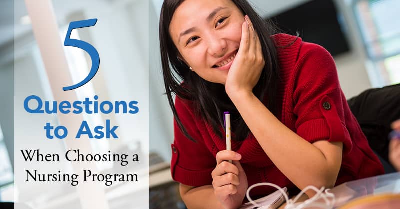 Student taking notes about what to look for in a nursing program