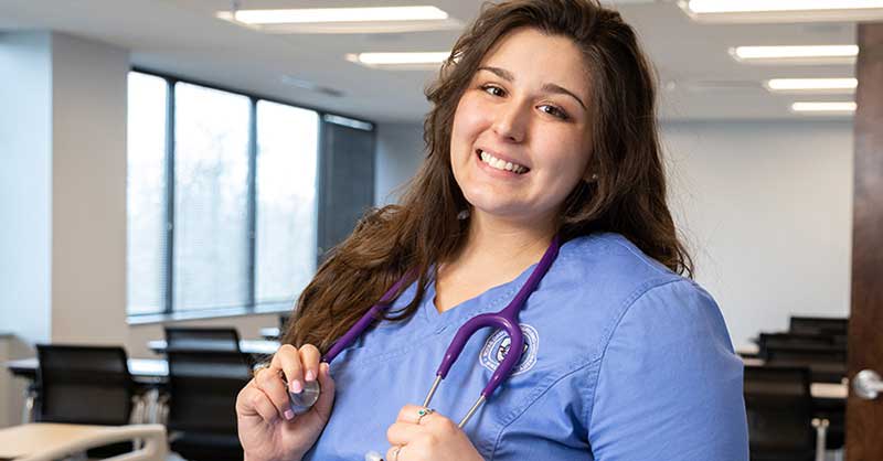 Notre Dame of Maryland University ABSN student with stethoscope