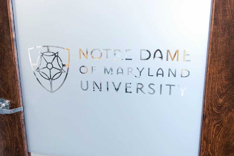 frosted glass on NDMU door