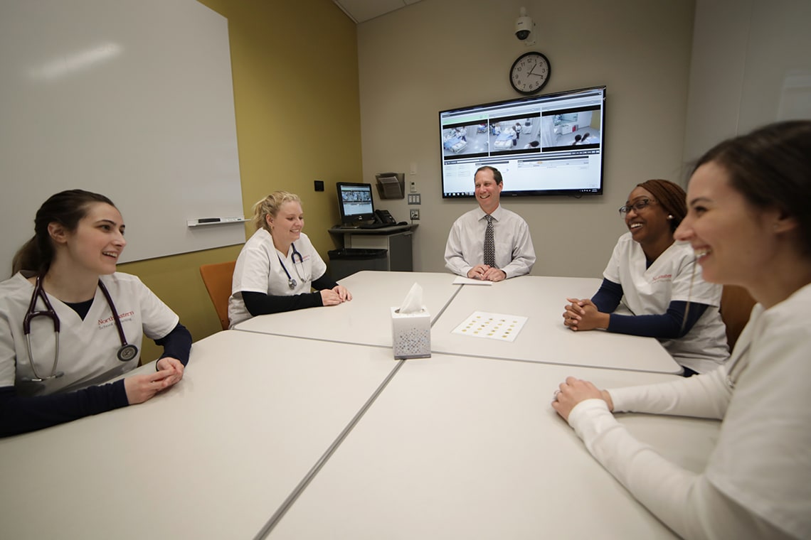 nursing students sitting in briefing room