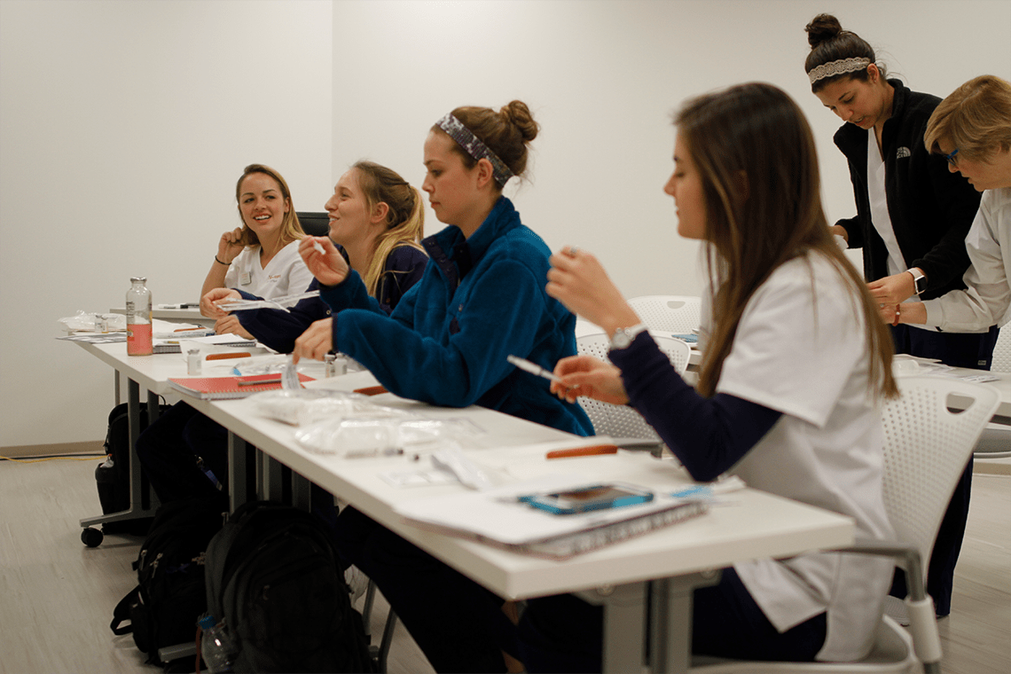 Northeastern ABSN students in skills lab