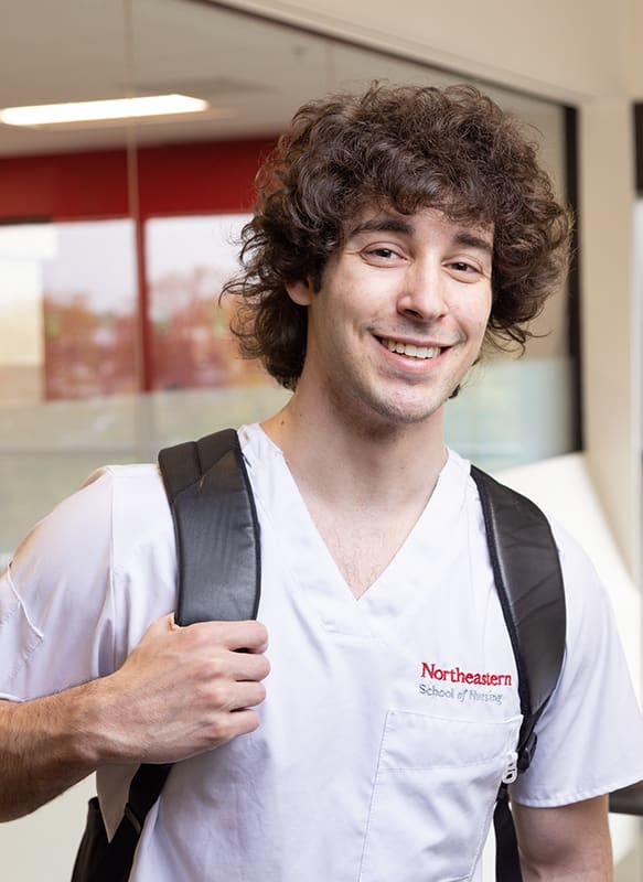 nurse carrying backpack