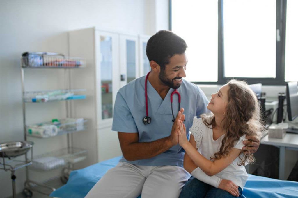 nurse with child