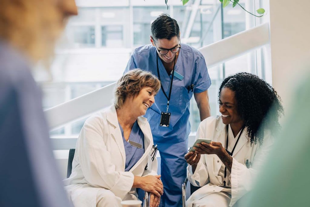 nurses talking with each other 