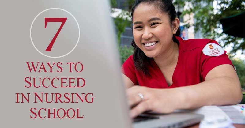 7 Ways to succeed in nursing school - student using laptop