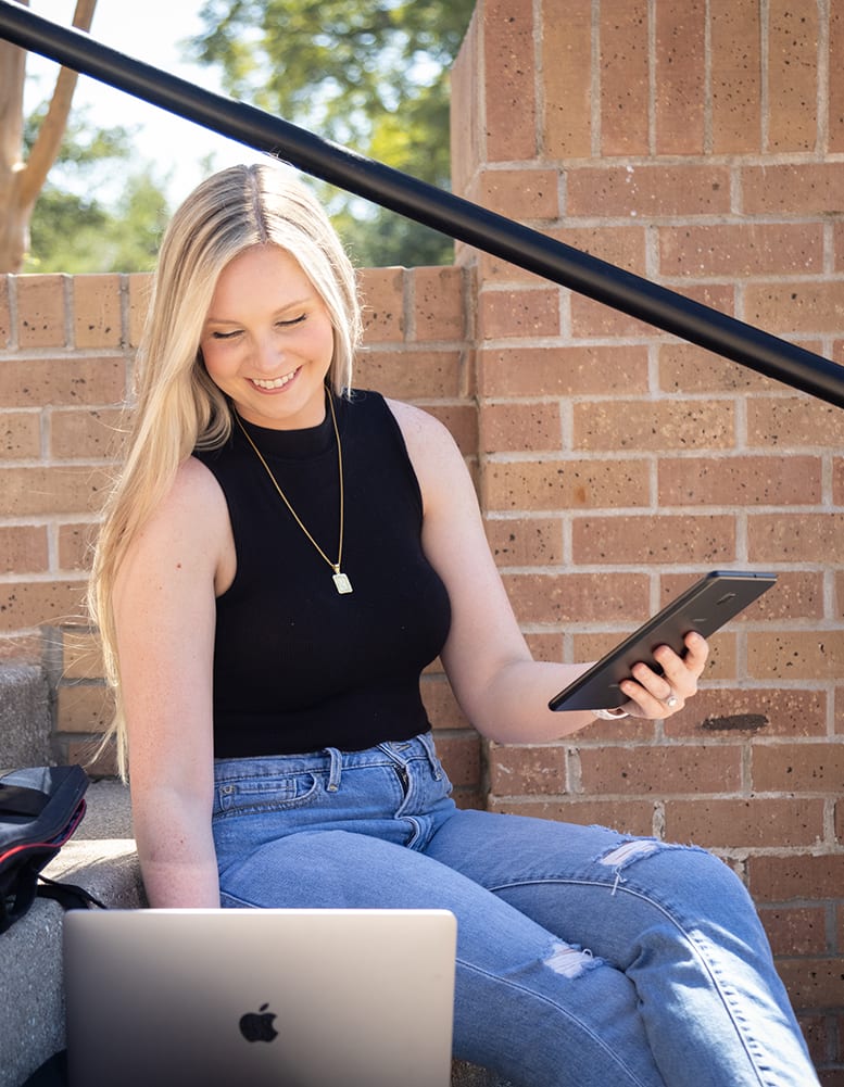 student with laptop