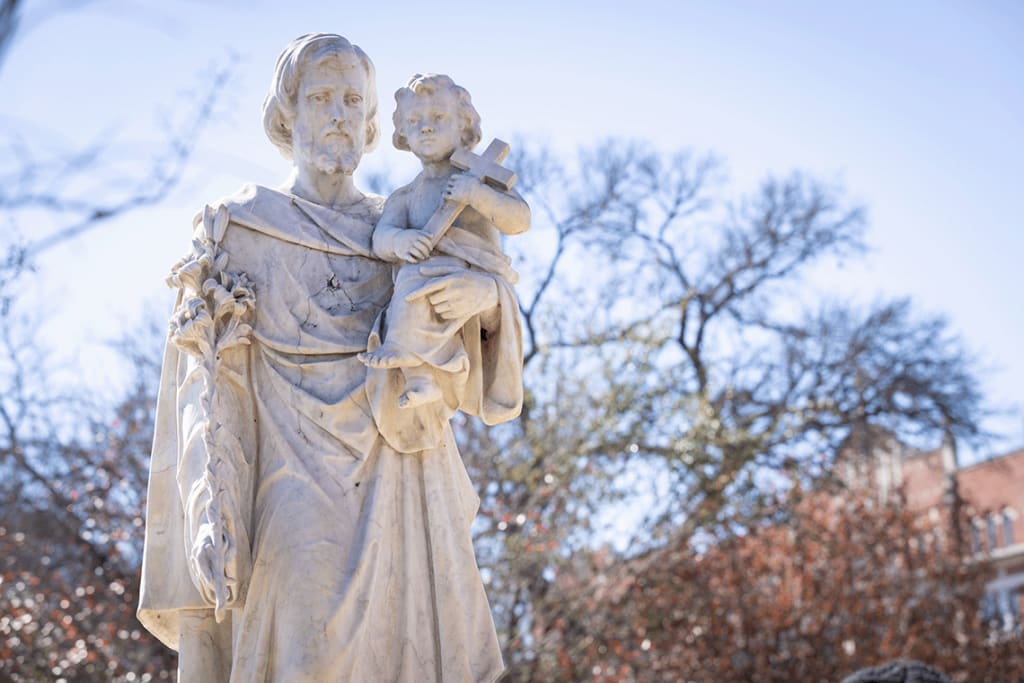 statues on UIW's campus