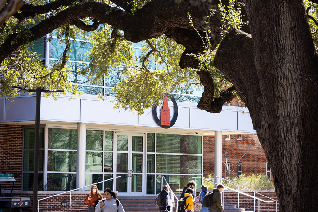 Outside building view of UIW's campus