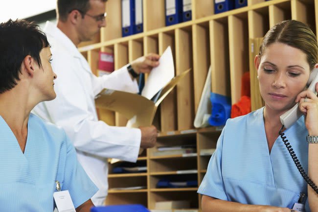 Nursing students working in clinical placements