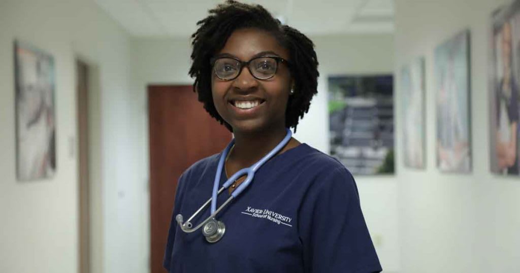 ABSN student with stethoscope