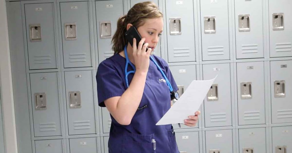 ABSN student talking on the phone