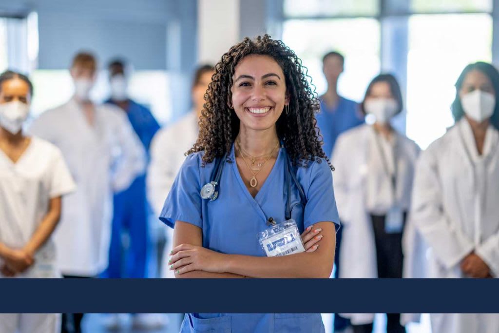 nurses standing in a hospital