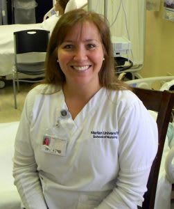 Accelerated nursing student in skills lab