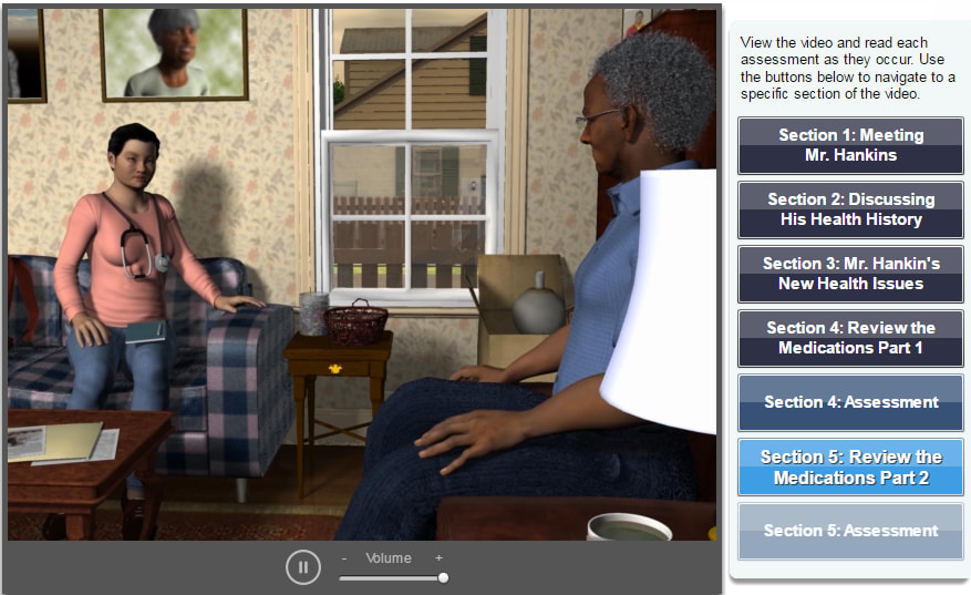 Interactive online activity for nursing students - screenshot